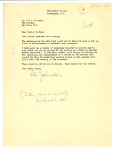 Letter from Howard University to W. E. B. Du Bois