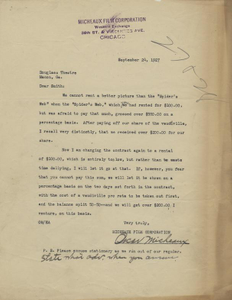 Letter: Chicago, Illinois to William M. Smith, Macon, Georgia, 1927 Sept. 24