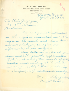 Letter from Edna P. Martin to The Crisis