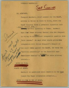 News Script: Thurgood Marshall