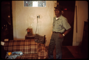 Outsider art: Theodore Hill. Theodore Hill in his living room