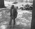 John Nixon in the dirt yard of his home in Autaugaville, Alabama.