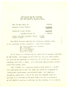 Report of the director of publications and research for the month of October 1929