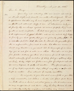 Thumbnail for Letter from William Lloyd Garrison, Brooklyn, [Conn.], to Henry Egbert Benson, August 18, 1836