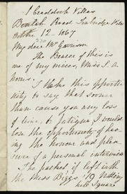 Letter to] My dear Mr. Garrison [manuscript