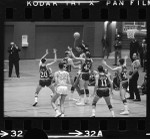 Lew Alcindor plays offense for UCLA basketball against Duke University