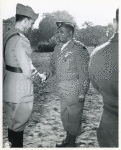 Crown Prince Umberto, Lieutenant General of the Realm (Italy) decorates Lieutenant Colonel Wendell T. Derrick of Chicago, Illinois, with the Military Cross for valor