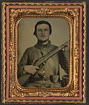 [Private William H. Austin of Co. G, 1st South Carolina Infantry Regiment with rifle and pistol]