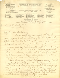 Letter from Kathryn M. Johnson to W. E. B. Du Bois