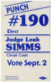 Judge Leah A. Simms political poster