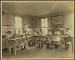 [Young African American women in cooking class]