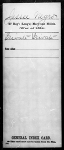 Jessee, Negro - State: Maryland - Regiment: 27 (Long's) Maryland Militia