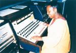 Student at audio board