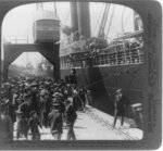 Farewell to home--emigrants bound for England and America--on steamer at Göteborg, Sweden