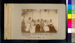 Group of six women, all of which are Spanish-Visayan mestizos except the first : Dumaguete, Eastern Negros -- 1901