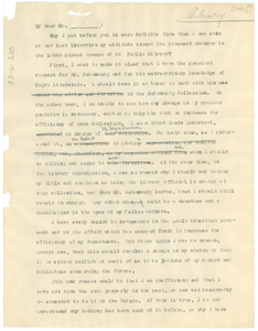 Memorandum from W. E. B. Du Bois to New York Public Library