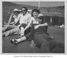 Group boating on Lake Washington, ca. 1950