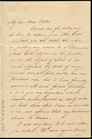 Letter to] My dear Miss Weston [manuscript