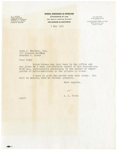 Letter from A.L. Wirin to John J. Herrera - 1955-05-03