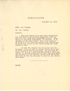 Memorandum from William Pickens to James Weldon Johnson