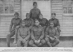 Group of 369th Colored Infantry with their War Crosses; One hundred and sixty-nine men of this regiment (old 15th N.Y.) won valor medals. They were nicknamed "Hell Fighters"; Fred Rogers; George Chapman; Lawrence McVey; Isaac Freeman, Wm. Bunn; Herbert Mills; Hugh Hamilton; Clarence Johnson