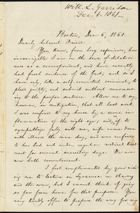 Letter from William Lloyd Garrison, Boston, [Mass.], to Samuel Joseph May, Dec. 6, 1861