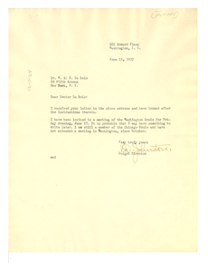 Letter from Howard University to W. E. B. Du Bois