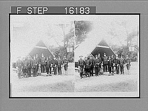 Fitzhugh Lee and Staff, Havana, Cuba. Copyright 1899 by Strohmeyer & Wyman. [on negative] [Active no. 23659 : stereo photonegative]