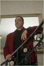 Author, Lynn Harris, in the Wesley Townsend apartment building lobby, Atlanta, Georgia, February 2, 1994.