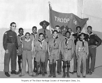 Boy Scout Troop 14 with scoutmaster James Washington, Jr., Seattle, ca. 1946