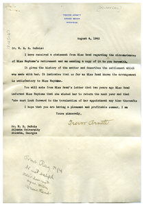 Letter from Spelman College to W. E. B. Du Bois