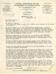 Letter from William Pickens to W. E. B. Du Bois