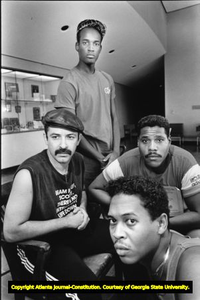 African American actors starring in "A Soldier's Play," Atlanta, Georgia, September 14, 1987.