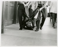 Black student solidarity protest in Wilbur Cross Library