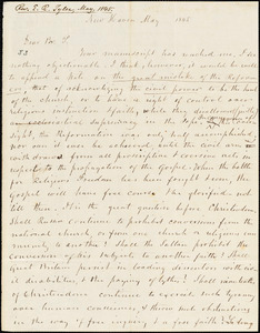 Thumbnail for Letter from Edward Royall Tyler, New Haven, [Connecticut], to Amos Augustus Phelps, 1845 May