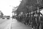 Protesters Walk Along Streets, Los Angeles, 1986