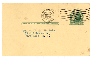 Postcard from Lillian Alexander to W. E. B. Du Bois