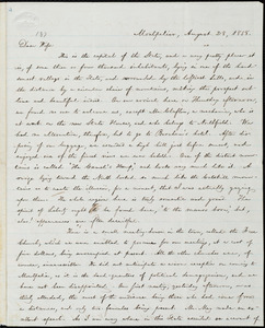 Thumbnail for Letter from William Lloyd Garrison, Montpelier, [Vt.], to Helen Eliza Garrison, August 28, 1858