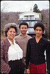 Toni Morrison, author, with her sons Harold and Slade at their upstate New York home