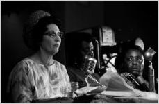 Mrs. Hardy, Unita Blackwell, and Fannie Lou Hamer seated before the Senate Subcommittee on Employment, Manpower, and Poverty during a hearing at the Heidelberg Hotel in Jackson, Mississippi.