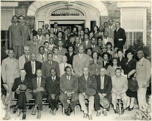 Storer College Faculty and Staff Outside Brackett Hall, Harpers Ferry, W. Va.