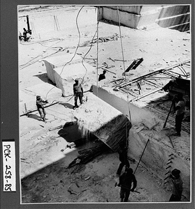 Photograph of workers cutting marble blocks, Tate, Pickens County, Georgia, ca. 193