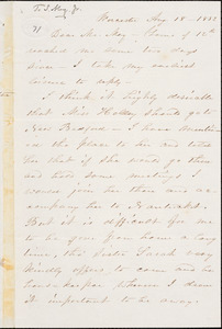 Letter from Abby Kelley Foster, Worcester, [Massachusetts], to Samuel May, 1852 Aug[ust] 18