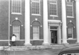 John Davis of SCLC standing in front of the Barbour County courthouse in Eufaula, Alabama.