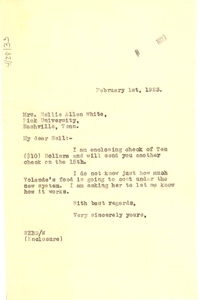 Letter from W. E. B. Du Bois to Nellie Allen White