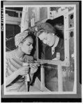 The six plane factories of the Douglas Aircraft Company have been termed an industrial melting pot, since men and women of fifty-eight national origins work side by side in pushing Americas's plane output. S. O. Porter, Douglas director of personnel, recently declared that Negros are doing an outstanding job in all plants. Dora Miles and Dorothy Johnson are employed in the Long Beach Plant of the Douglas Aircraft Company