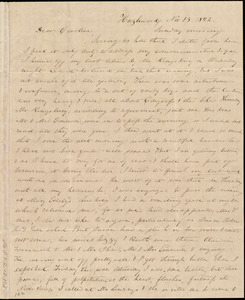 Letter from Anne Warren Weston, Hazlewood, [New Bedford, Mass.], to Caroline Weston, Nov. 13, 1842. Sunday morning