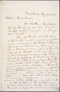 Letter from Erasmus Darwin Hudson, Wolcottville, [now Torrington, Connecticut], to William Lloyd Garrison, 1838 Aug[ust] 24