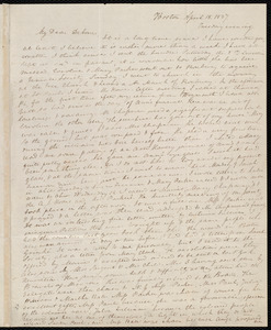 Letter from Anne Warren Weston, Boston, to Deborah Weston, April 18, 1837, Tuesday evening