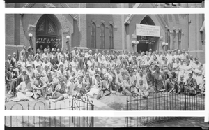 B.Y.P.U. Dept., Washington D.C. [group in front of church : panoramic acetate film photonegative]